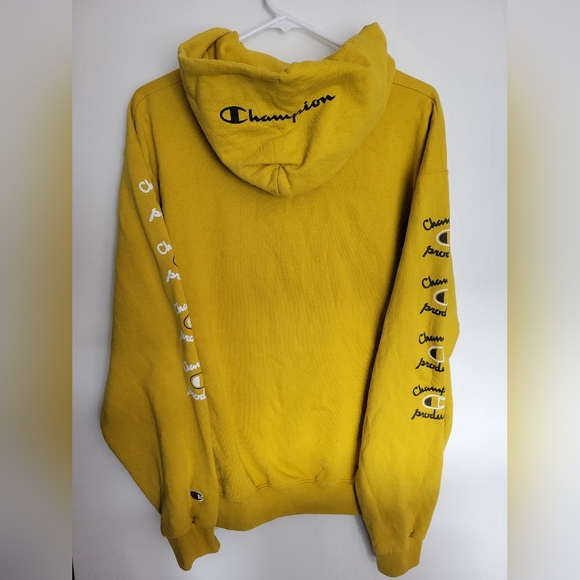 CHAMPION  Logo Hoodie Honey Mustard Large - Picture 5 of 6